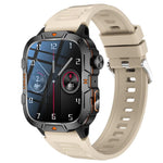 Smartwatch QX12 da 1,96 pollici con display IPS, certificazione IP68, ideale per sport all'aria aperta e dotato di torcia.
