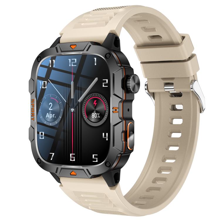 Smartwatch QX12 da 1,96 pollici con display IPS, certificazione IP68, ideale per sport all'aria aperta e dotato di torcia.