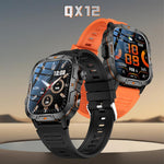 Smartwatch QX12 da 1,96 pollici con display IPS, certificazione IP68, ideale per sport all'aria aperta e dotato di torcia.