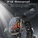 Smartwatch QX12 da 1,96 pollici con display IPS, certificazione IP68, ideale per sport all'aria aperta e dotato di torcia.