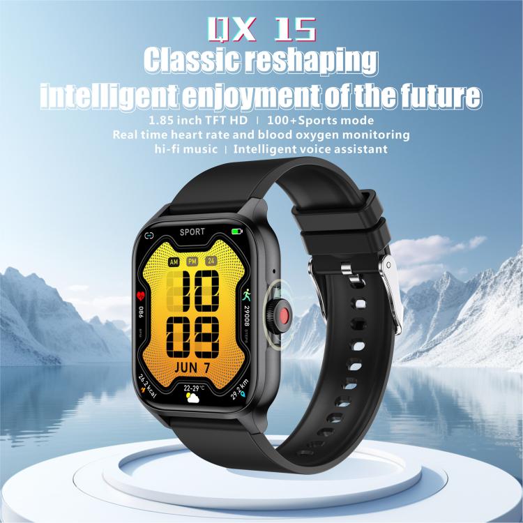 Orologio sportivo intelligente QX15 con display TFT da 1,85 pollici e cardiofrequenzimetro integrato.