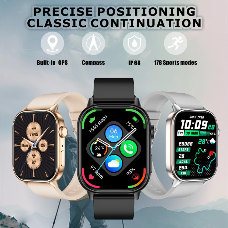 Smartwatch sportivo QX17 da 2,01 pollici con display IPS e GPS/bussola integrati, ideale per attività all'aperto.