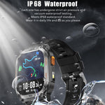 Smartwatch sportivo GPS QX18 con display da 2,01 pollici e cardiofrequenzimetro integrato, ideale per attività all'aperto.