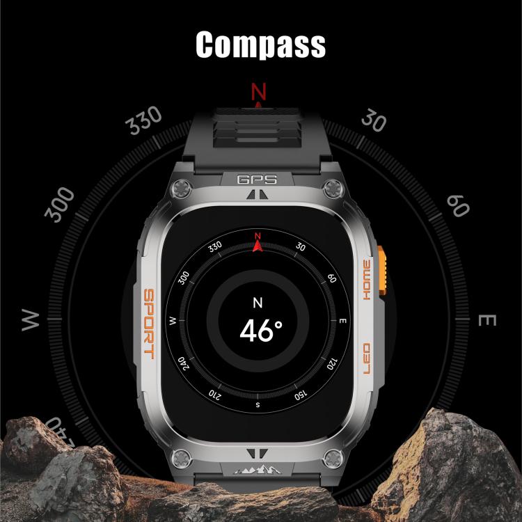 Smartwatch sportivo GPS QX18 con display da 2,01 pollici e cardiofrequenzimetro integrato, ideale per attività all'aperto.
