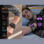 Smartwatch QS66 da 1,83 pollici, supporta chiamate Bluetooth, monitoraggio della frequenza cardiaca e dell'ossigeno nel sangue.