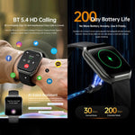 Smartwatch QS66 da 1,83 pollici, supporta chiamate Bluetooth, monitoraggio della frequenza cardiaca e dell'ossigeno nel sangue.