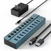Onten 5308 USB3.2 Gen1 10 in 1 HUB Docking Station with Independent Button, US Plug, 5308