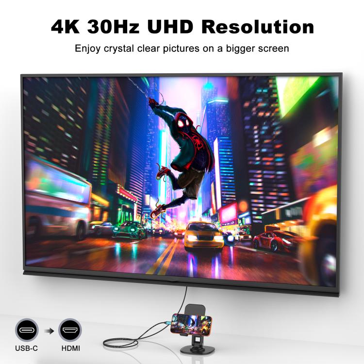 Cavo Type-C a HDMI e Type-C 4K 30Hz 2m Onten UC956