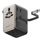 Caricabatterie da viaggio universale GaN MOMAX UA30 1-World 2+ da 70 W con doppia alimentazione CA e cavo retrattile., UA30D, UA30L