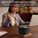 Caricabatterie da viaggio universale GaN MOMAX UA30 1-World 2+ da 70 W con doppia alimentazione CA e cavo retrattile., UA30D, UA30L