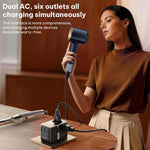 Caricabatterie da viaggio universale GaN MOMAX UA30 1-World 2+ da 70 W con doppia alimentazione CA e cavo retrattile., UA30D, UA30L