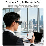 Occhiali intelligenti MT3 da 8 MP con intelligenza artificiale, Wi-Fi, controllo touch e chiamate Bluetooth.