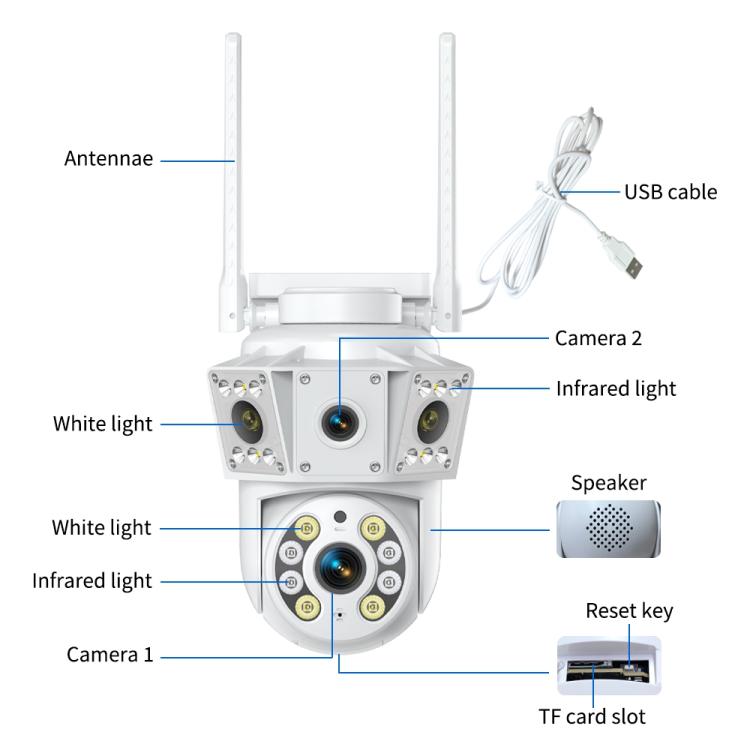 Telecamera di sorveglianza K30 1080P con 3 schermi, K30
