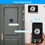 Videocitofono wireless WiFi RH-PD7 con schermo HD da 4,3 pollici, spioncino panoramico a 360 gradi e connessione Wi-Fi a 2,4 GHz., RH-PD7