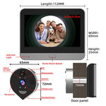 Videocitofono wireless WiFi RH-PD7 con schermo HD da 4,3 pollici, spioncino panoramico a 360 gradi e connessione Wi-Fi a 2,4 GHz., RH-PD7