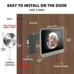 Videocitofono wireless WiFi RH-PD7 con schermo HD da 4,3 pollici, spioncino panoramico a 360 gradi e connessione Wi-Fi a 2,4 GHz., RH-PD7