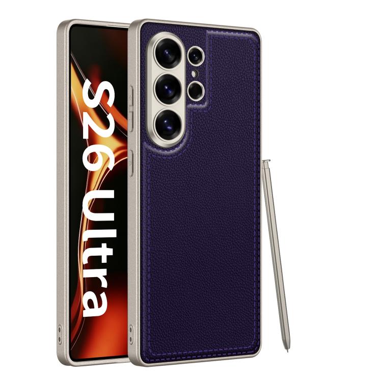 Custodia per telefono GKK con finitura effetto pelle metallizzata e cuciture a vista., For Samsung Galaxy S26 Ultra 5G