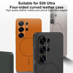 Custodia per telefono GKK Four Curves in ecopelle con anello magnetico sottile e copertura completa, For Samsung Galaxy S26 Ultra 5G