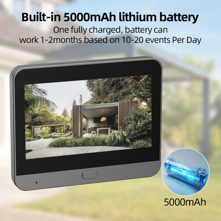 Videocitofono WiFi con schermo HD da 4,3 pollici, microonde, radar e rilevamento di movimento, spioncino RH-PD9., RH-PD9