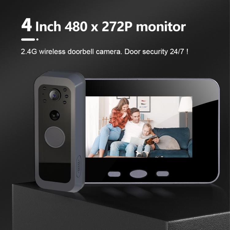 Videocitofono intelligente Tuya RH-TPD10-W con schermo IPS da 4 pollici, audio bidirezionale e Wi-Fi.