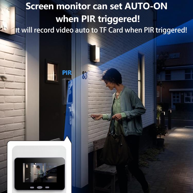 Videocitofono intelligente Tuya RH-TPD10-W con schermo IPS da 4 pollici, audio bidirezionale e Wi-Fi.