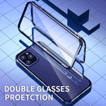 Custodia magnetica in vetro temperato per iPhone 12 e 12 Pro Max