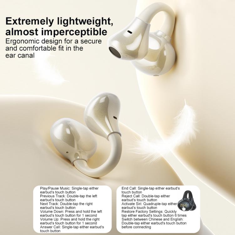 Auricolari wireless Bluetooth ZGA GS25 con clip auricolare, GS25