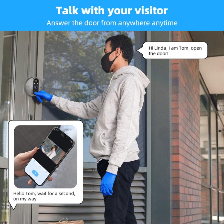 Videocitofono WiFi RH-PD8-I con schermo HD da 4,3 pollici, visione notturna senza punti rossi., RH-PD8-I