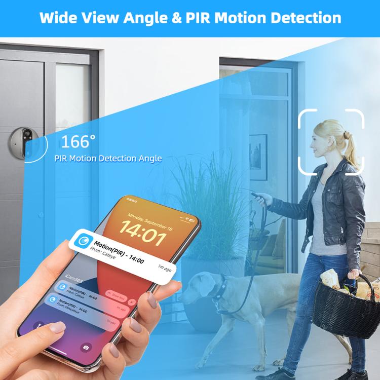 Videocitofono WiFi RH-PD8-I con schermo HD da 4,3 pollici, visione notturna senza punti rossi., RH-PD8-I