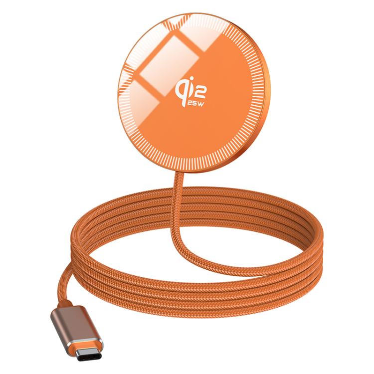 Caricabatterie wireless magnetico portatile QI2 da 25 W con interfaccia USB-C/Type-C.