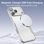 Caricabatterie wireless magnetico portatile QI2 da 25 W con interfaccia USB-C/Type-C.