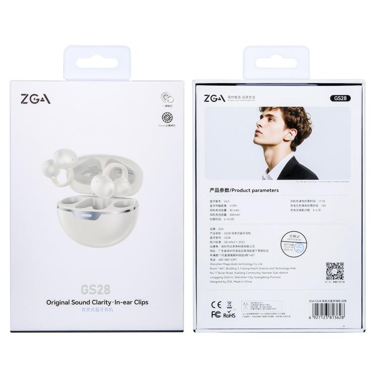Auricolari wireless Bluetooth ZGA GS28 con clip auricolare e indicatore luminoso., GS28