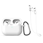 Set 3 in 1: custodia protettiva in silicone per auricolari, gancio e cordino anti-smarrimento., For AirPods Pro 3