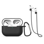 Set 3 in 1: custodia protettiva in silicone per auricolari, gancio e cordino anti-smarrimento., For AirPods Pro 3
