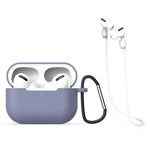 Set 3 in 1: custodia protettiva in silicone per auricolari, gancio e cordino anti-smarrimento., For AirPods Pro 3