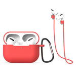 Set 3 in 1: custodia protettiva in silicone per auricolari, gancio e cordino anti-smarrimento., For AirPods Pro 3