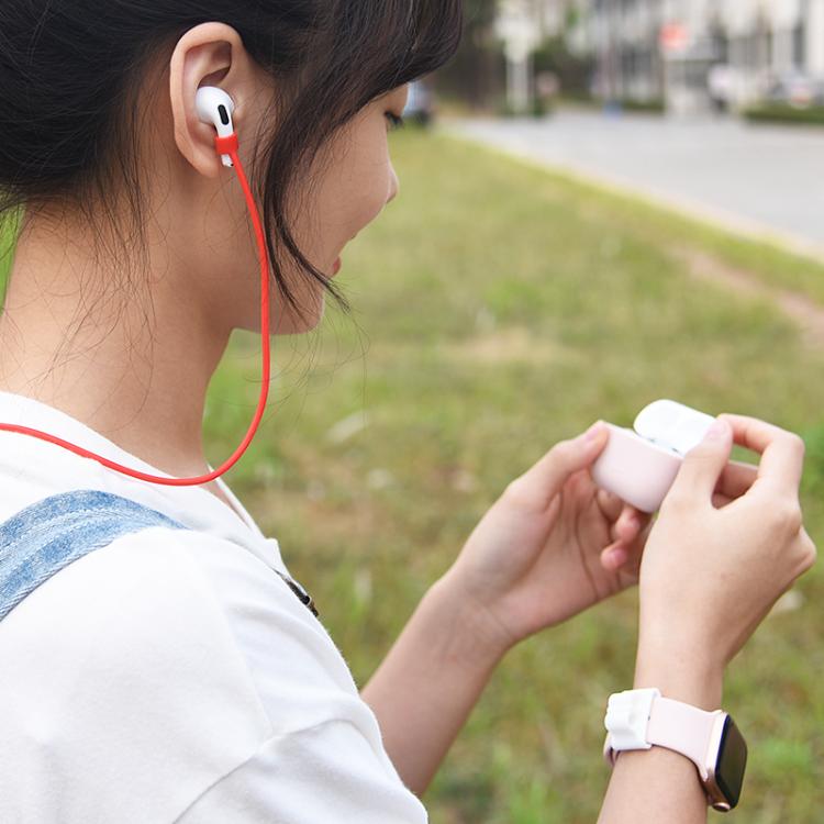 Set 3 in 1: custodia protettiva in silicone per auricolari, gancio e cordino anti-smarrimento., For AirPods Pro 3