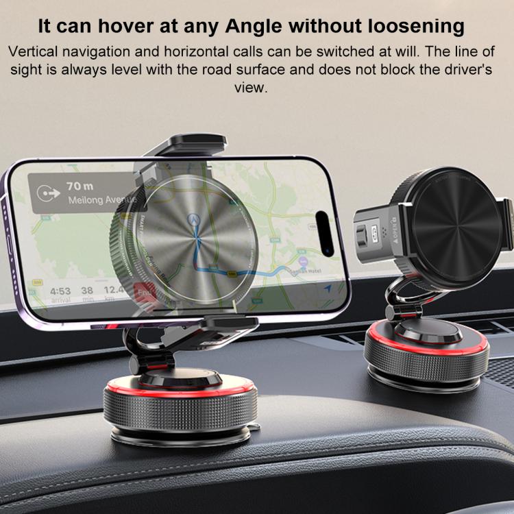 Supporto per telefono da auto K33 con rotazione a 360 gradi, ventosa magnetica e morsetto, doppio utilizzo., K33
