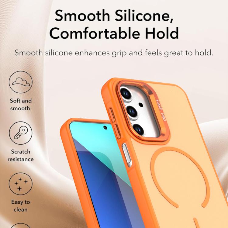 Contrasto di colori brillante, sensazione al tatto simile alla pelle, supporto per fotocamera, custodia per telefono MagSafe, For Samsung Galaxy A13 5G / 4G