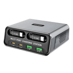 WXL-60C Stazione di ricarica da tavolo multiporta 6 in 1 con doppi cavi telescopici integrati, WXL-60C