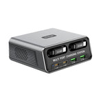 WXL-60C Stazione di ricarica da tavolo multiporta 6 in 1 con doppi cavi telescopici integrati, WXL-60C