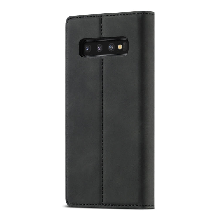 LC.IMEEKE Forte magnetismo Ultra-sottile Flip orizzontale TPU opaco antiurto + Custodia in pelle PU con supporto e slot per schede e portafoglio, For Samsung Galaxy S10, For Samsung Galaxy S10+
