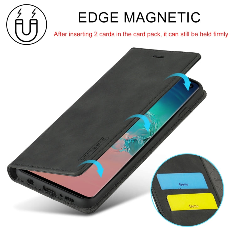 LC.IMEEKE Forte magnetismo Ultra-sottile Flip orizzontale TPU opaco antiurto + Custodia in pelle PU con supporto e slot per schede e portafoglio, For Samsung Galaxy S10, For Samsung Galaxy S10+