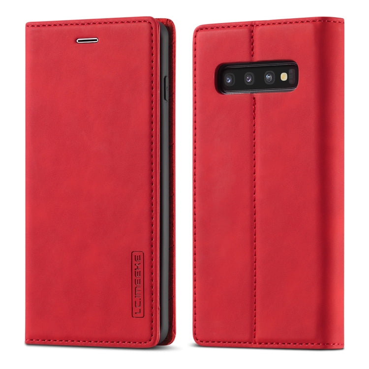 LC.IMEEKE Forte magnetismo Ultra-sottile Flip orizzontale TPU opaco antiurto + Custodia in pelle PU con supporto e slot per schede e portafoglio, For Samsung Galaxy S10, For Samsung Galaxy S10+