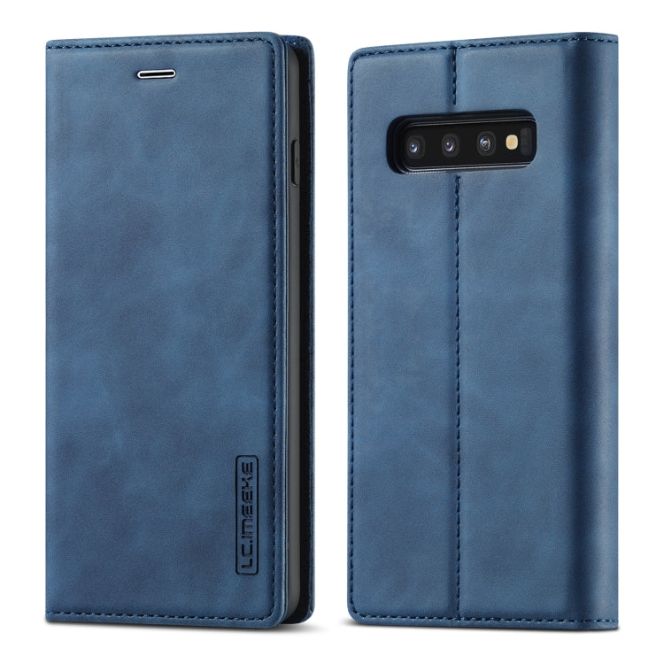 LC.IMEEKE Forte magnetismo Ultra-sottile Flip orizzontale TPU opaco antiurto + Custodia in pelle PU con supporto e slot per schede e portafoglio, For Samsung Galaxy S10, For Samsung Galaxy S10+