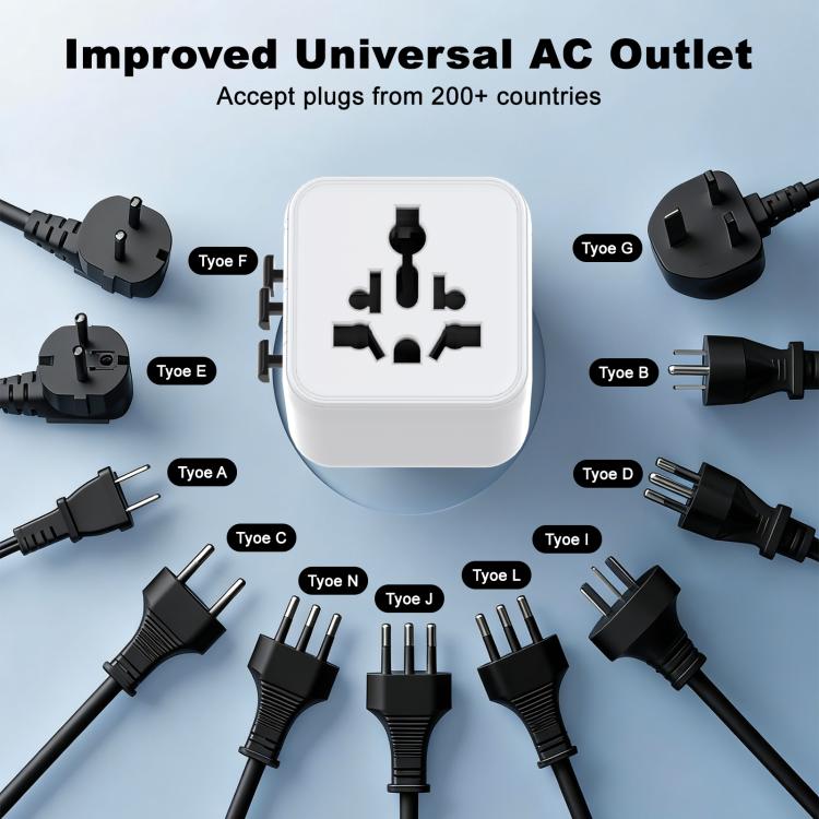 Adattatore caricabatterie da viaggio universale multifunzione Onten CW81