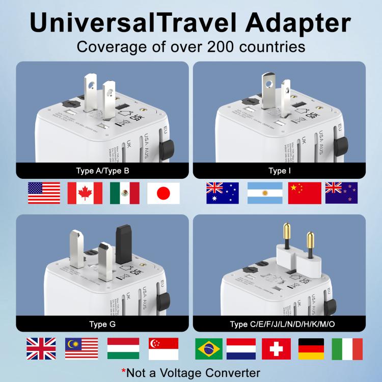 Adattatore caricabatterie da viaggio universale multifunzione Onten CW81