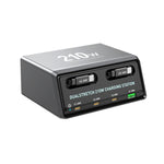 WXL-60E Stazione di ricarica da tavolo multiporta 6 in 1 da 210 W con doppi cavi telescopici integrati, WXL-60E