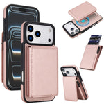 Portafoglio staccabile in similpelle stile retrò con chiusura a molla e custodia magnetica RFID per telefono., For iPhone 17e / 16e, For iPhone 17 Pro Max, For iPhone 17 Pro, For iPhone 15 Plus
