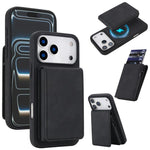 Portafoglio staccabile in similpelle stile retrò con chiusura a molla e custodia magnetica RFID per telefono., For iPhone 17e / 16e, For iPhone 17 Pro Max, For iPhone 17 Pro, For iPhone 15 Plus